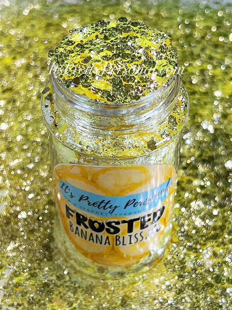 “Banana Bliss Yellow XL”- FROSTED Glitter Collection