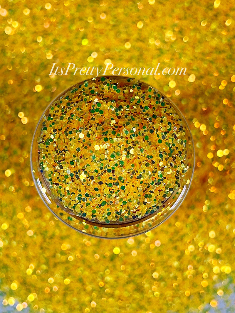 "Tangerine Scream Chunky” (Medium Cut)- Luminous Reflective Glitter Collection